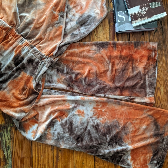 Young Fabulous Broke Lavender Rose Pink Velvet Tie Dye Jumpsuit XS - Picture 12 of 14